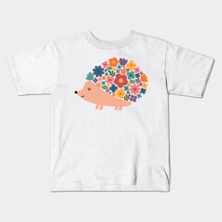 Floral Hedgehog Kids T-Shirt